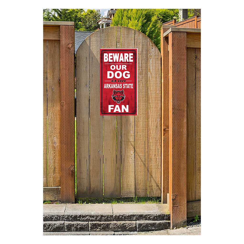 11x20 Indoor Outdoor Sign BEWARE of Dog Arkansas State Red Wolves