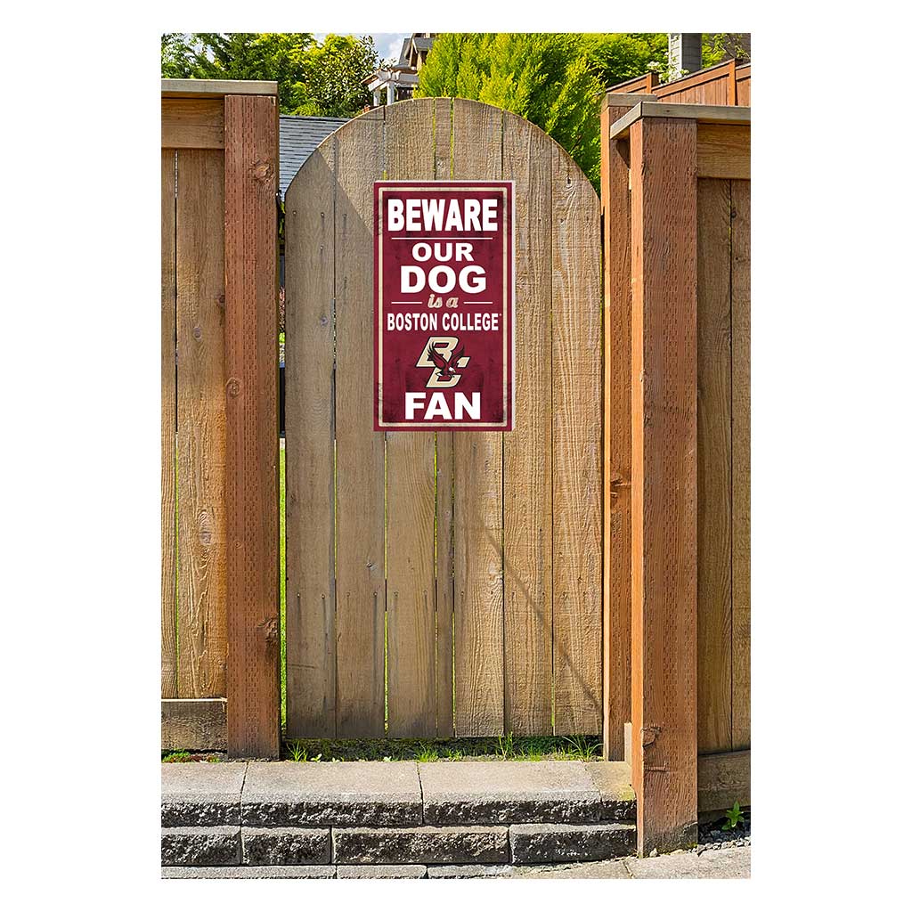 11x20 Indoor Outdoor Sign BEWARE of Dog Boston College Eagles
