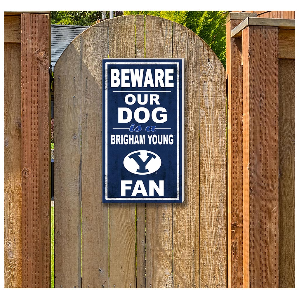 11x20 Indoor Outdoor Sign BEWARE of Dog Brigham Young Cougars