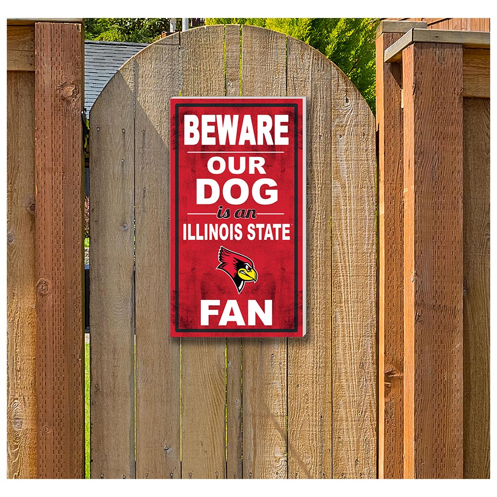11x20 Indoor Outdoor Sign BEWARE of Dog Illinois State Redbirds