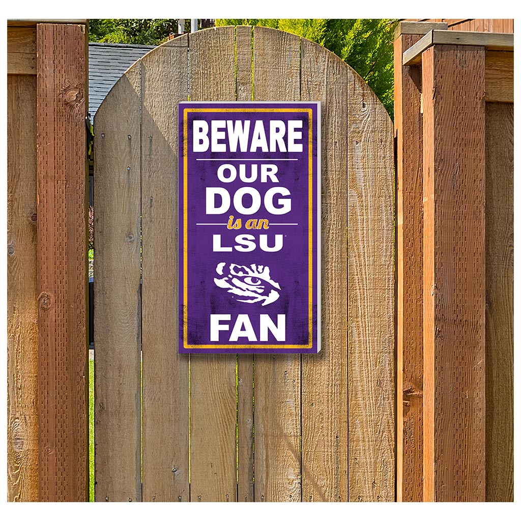 11x20 Indoor Outdoor Sign BEWARE of Dog LSU Fighting Tigers