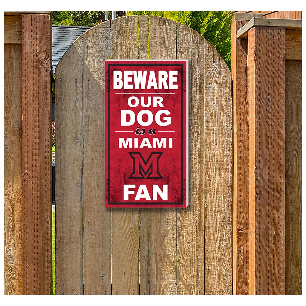 11x20 Indoor Outdoor Sign BEWARE of Dog Miami of Ohio Redhawks