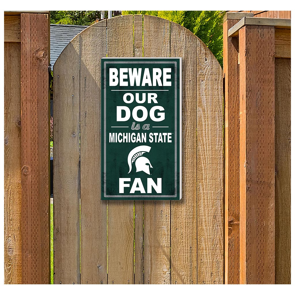11x20 Indoor Outdoor Sign BEWARE of Dog Michigan State Spartans