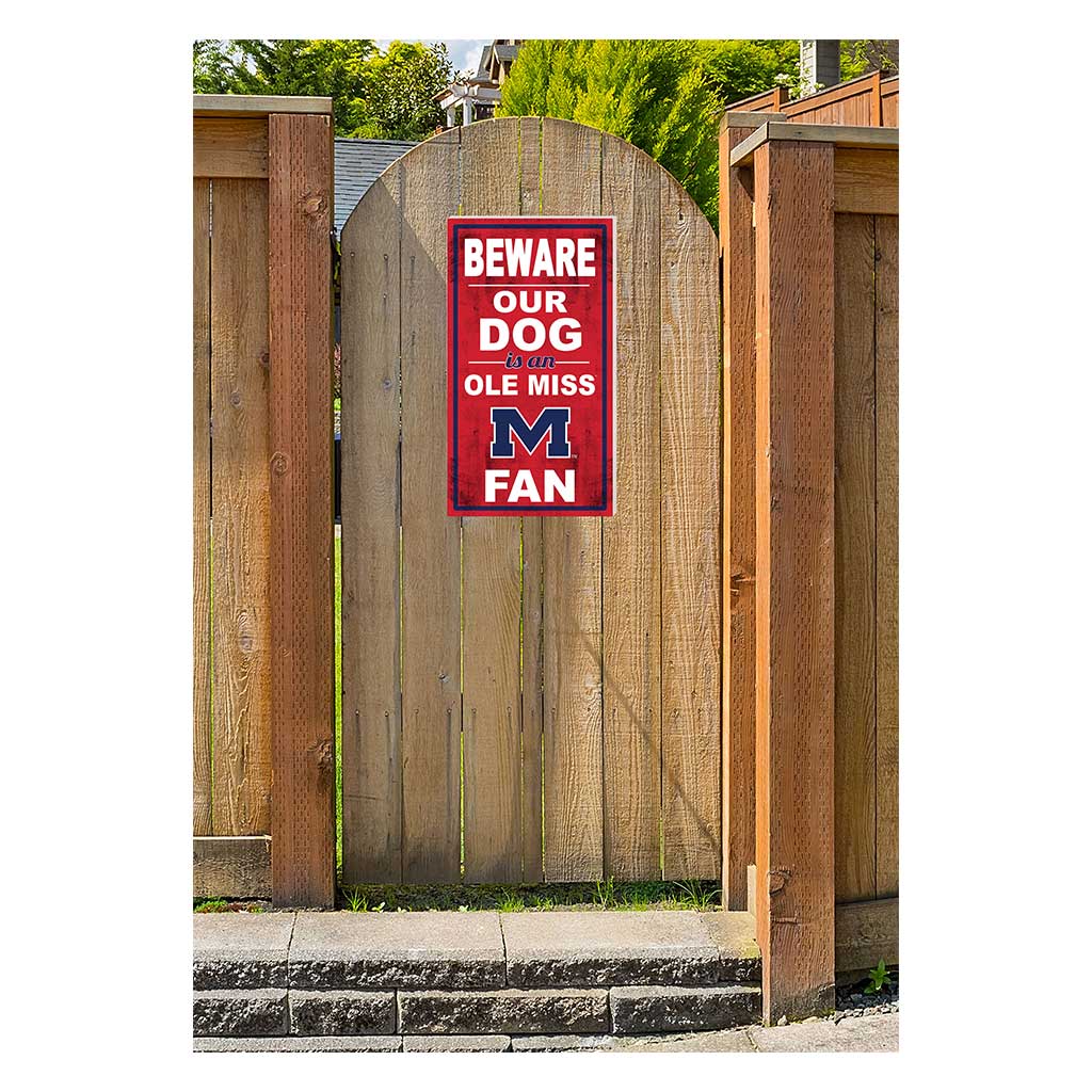11x20 Indoor Outdoor Sign BEWARE of Dog Mississippi Rebels