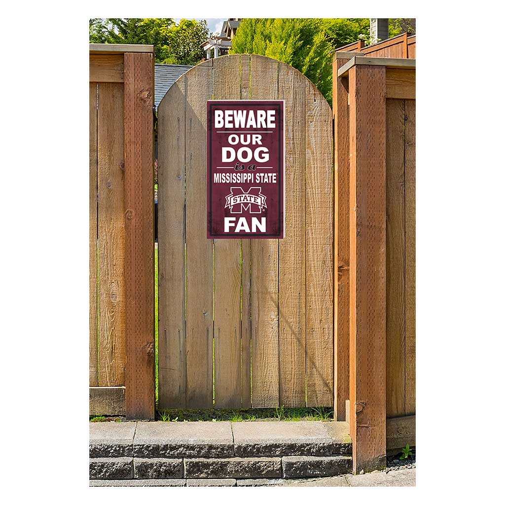 11x20 Indoor Outdoor Sign BEWARE of Dog Mississippi State Bulldogs