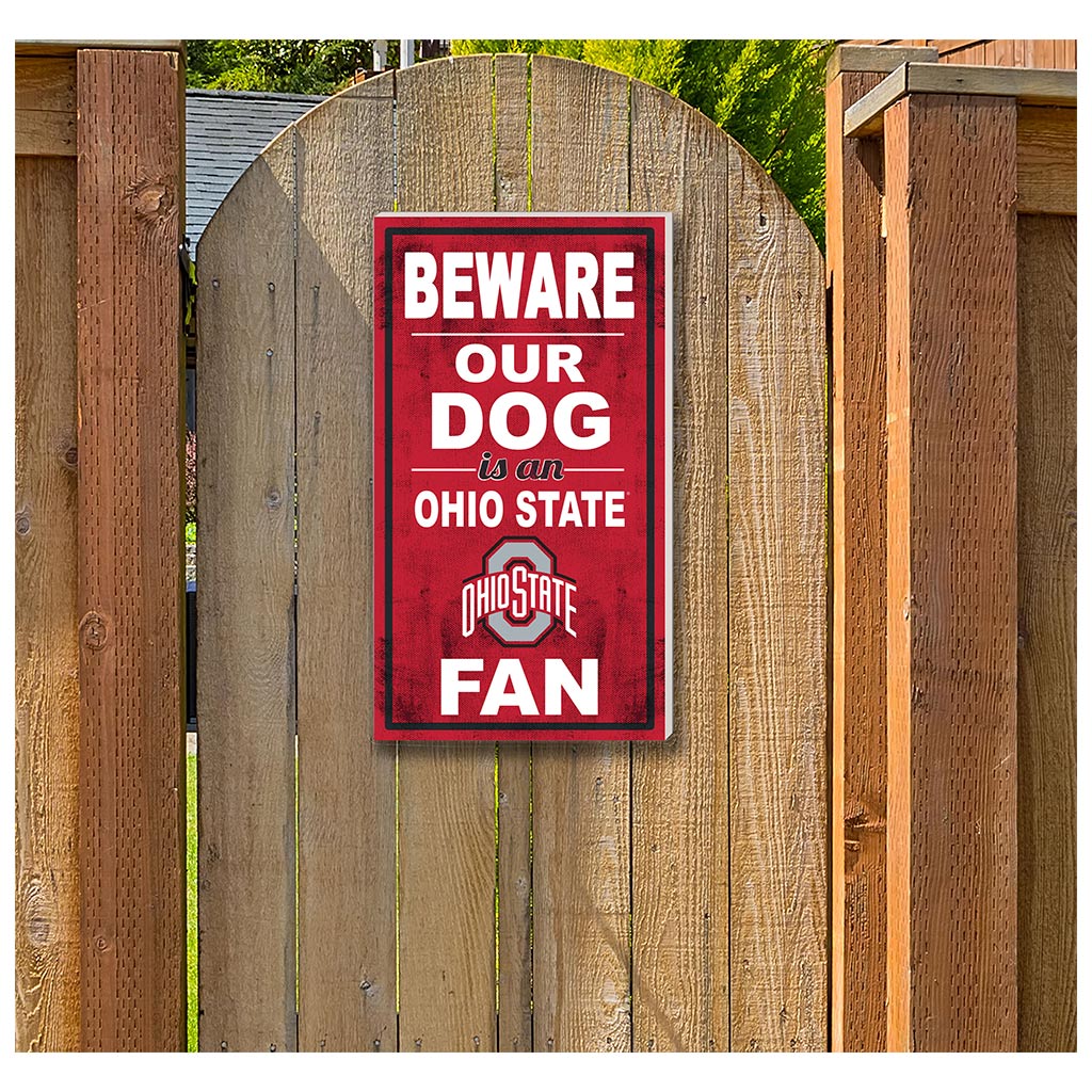11x20 Indoor Outdoor Sign BEWARE of Dog Ohio State Buckeyes