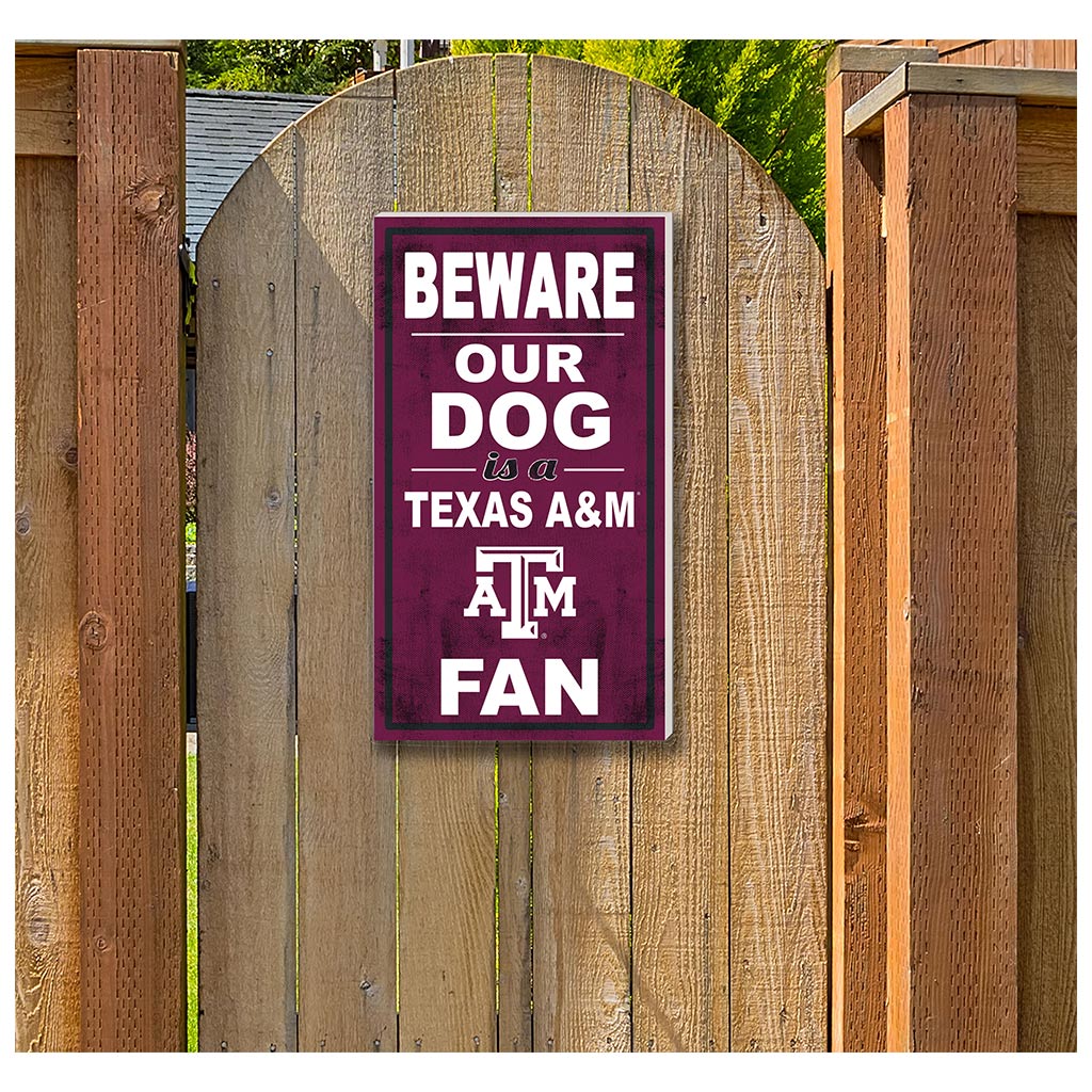 11x20 Indoor Outdoor Sign BEWARE of Dog Texas A&M Aggies