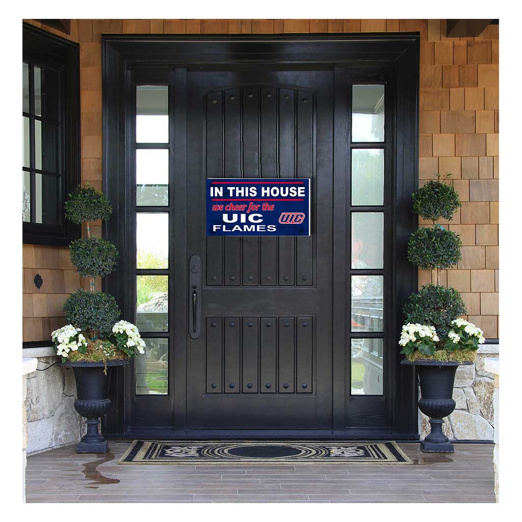 20x11 Indoor Outdoor Sign In This House Illinois Chicago Flames