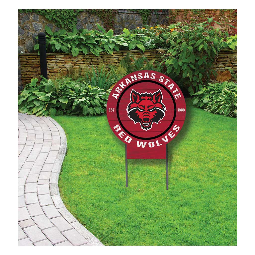 20x20 Circle Color Logo Lawn Sign Arkansas State Red Wolves