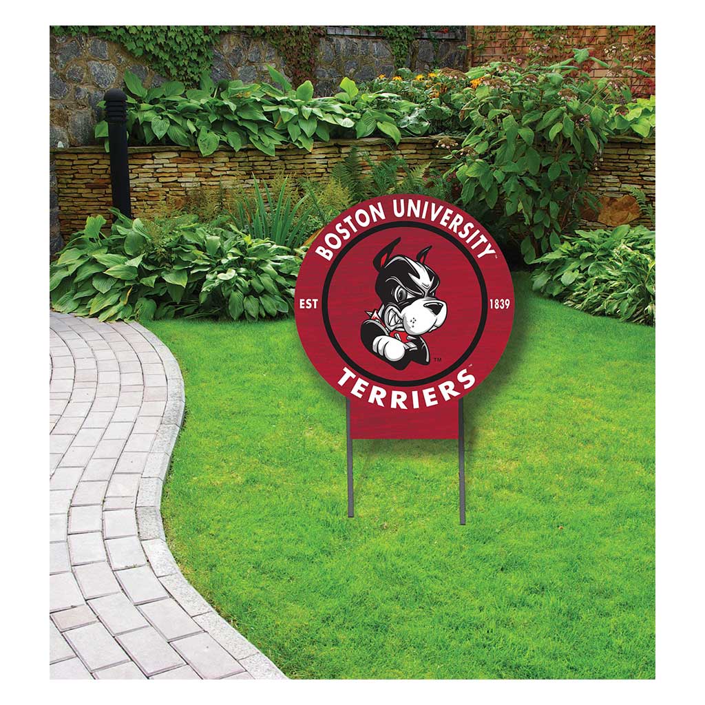 20x20 Circle Color Logo Lawn Sign Boston University Terriers