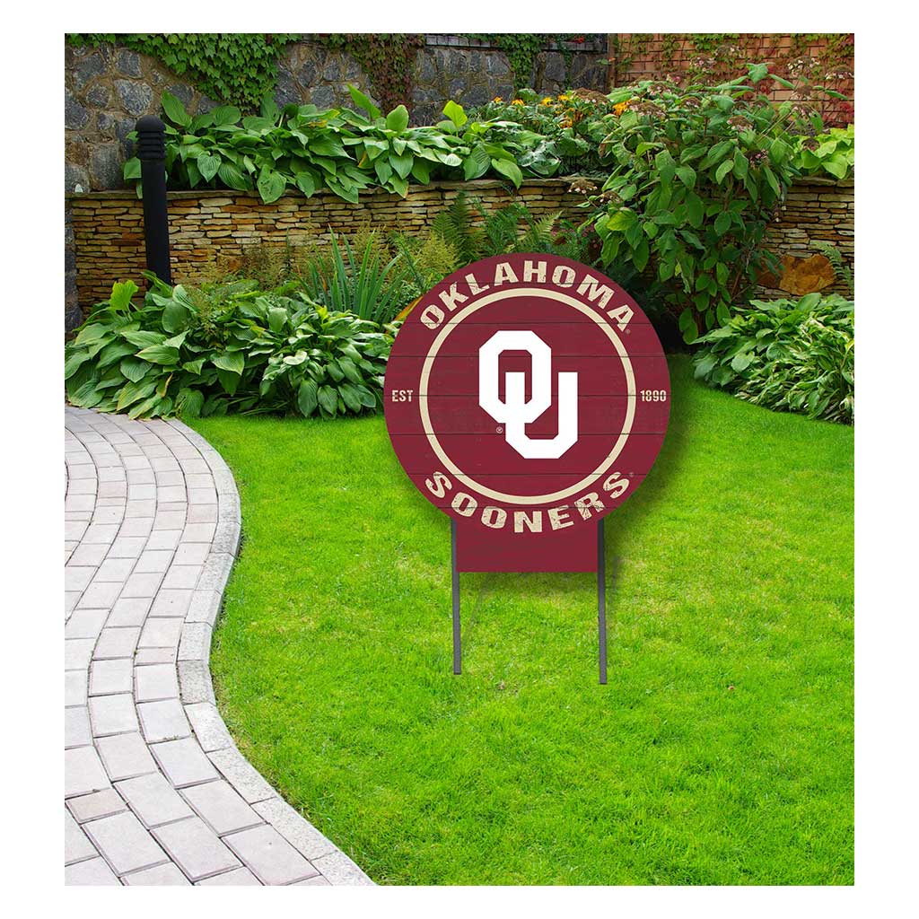 20x20 Circle Color Logo Lawn Sign Oklahoma Sooners