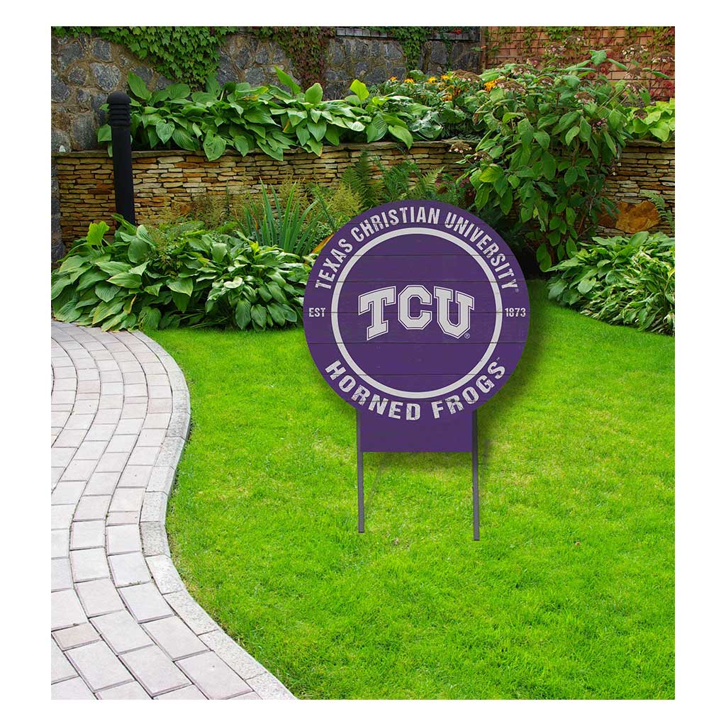 20x20 Circle Color Logo Lawn Sign Texas Christian Horned Frogs