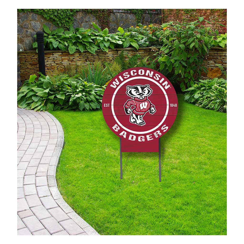 20x20 Circle Color Logo Lawn Sign Wisconsin Badgers