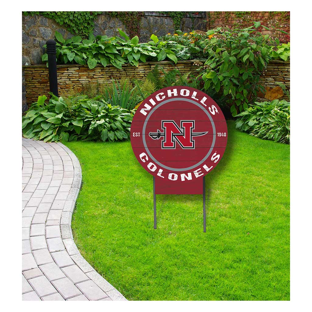 20x20 Circle Color Logo Lawn Sign Nicholls State Colonels