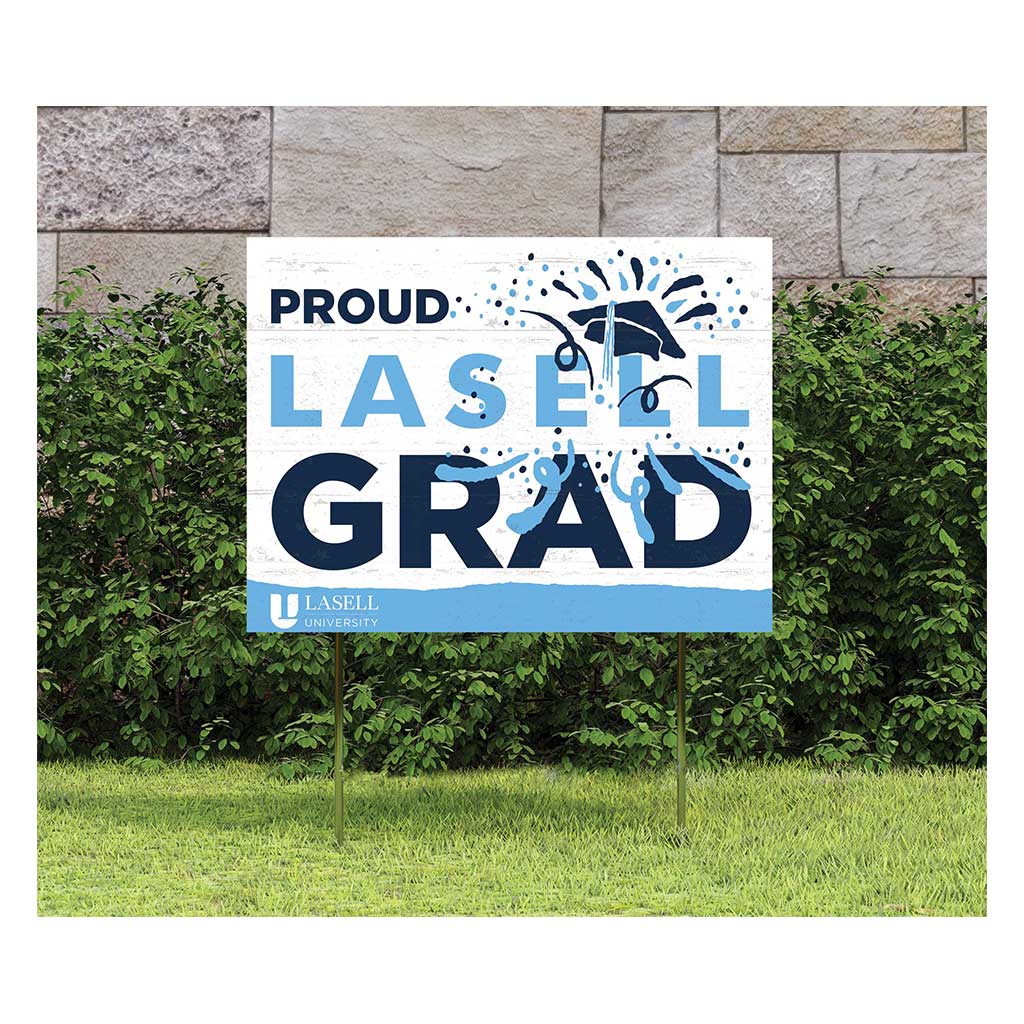 18x24 Lawn Sign Proud Grad With Logo Lasell College Lasers