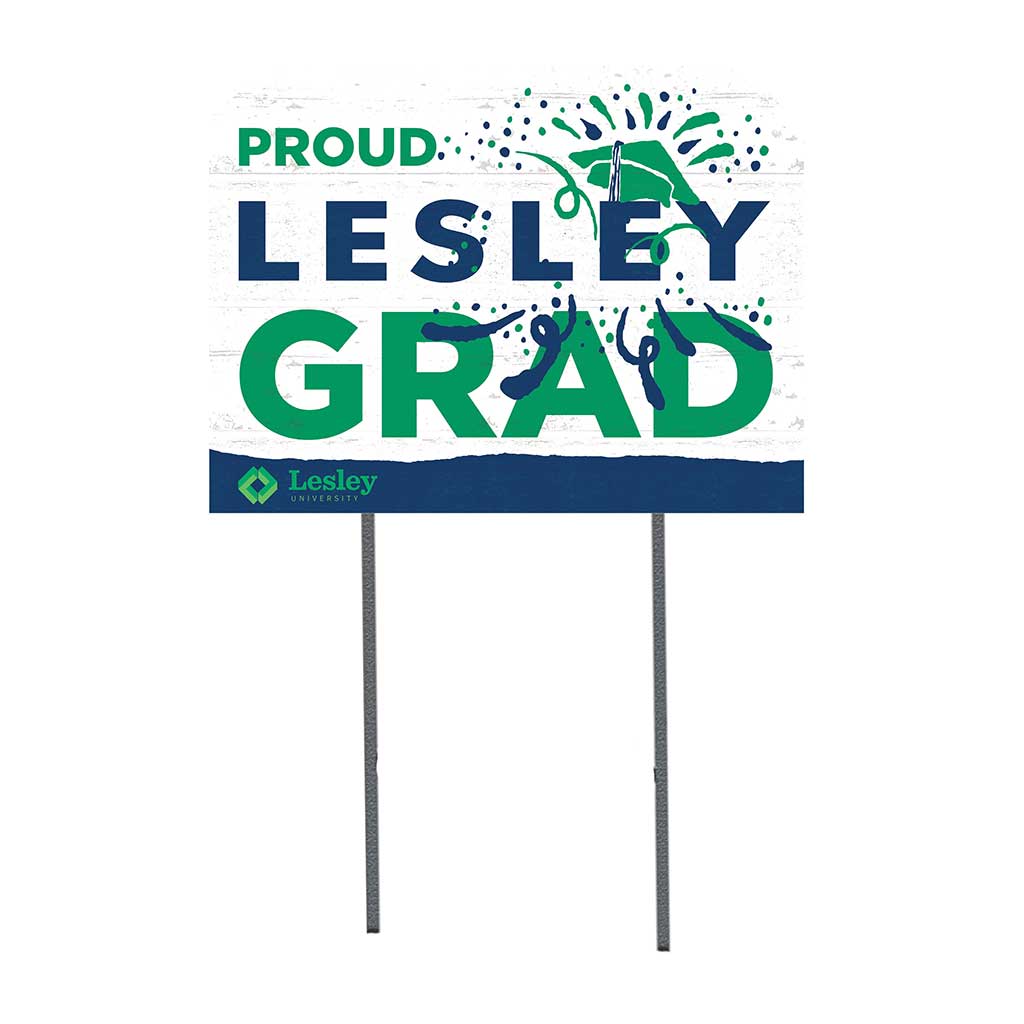 18x24 Lawn Sign Proud Grad With Logo Lesley University Lynx