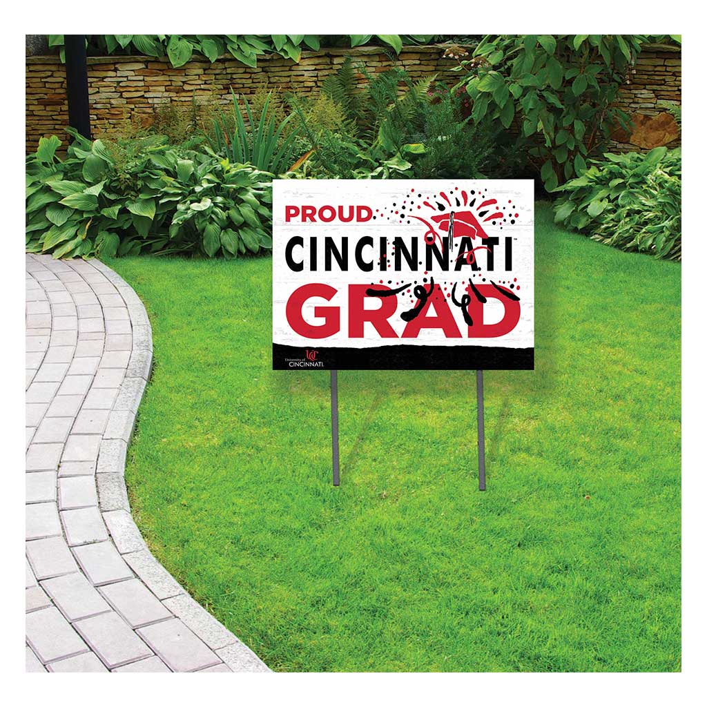 18x24 Lawn Sign Proud Grad With Logo Cincinnati Bearcats