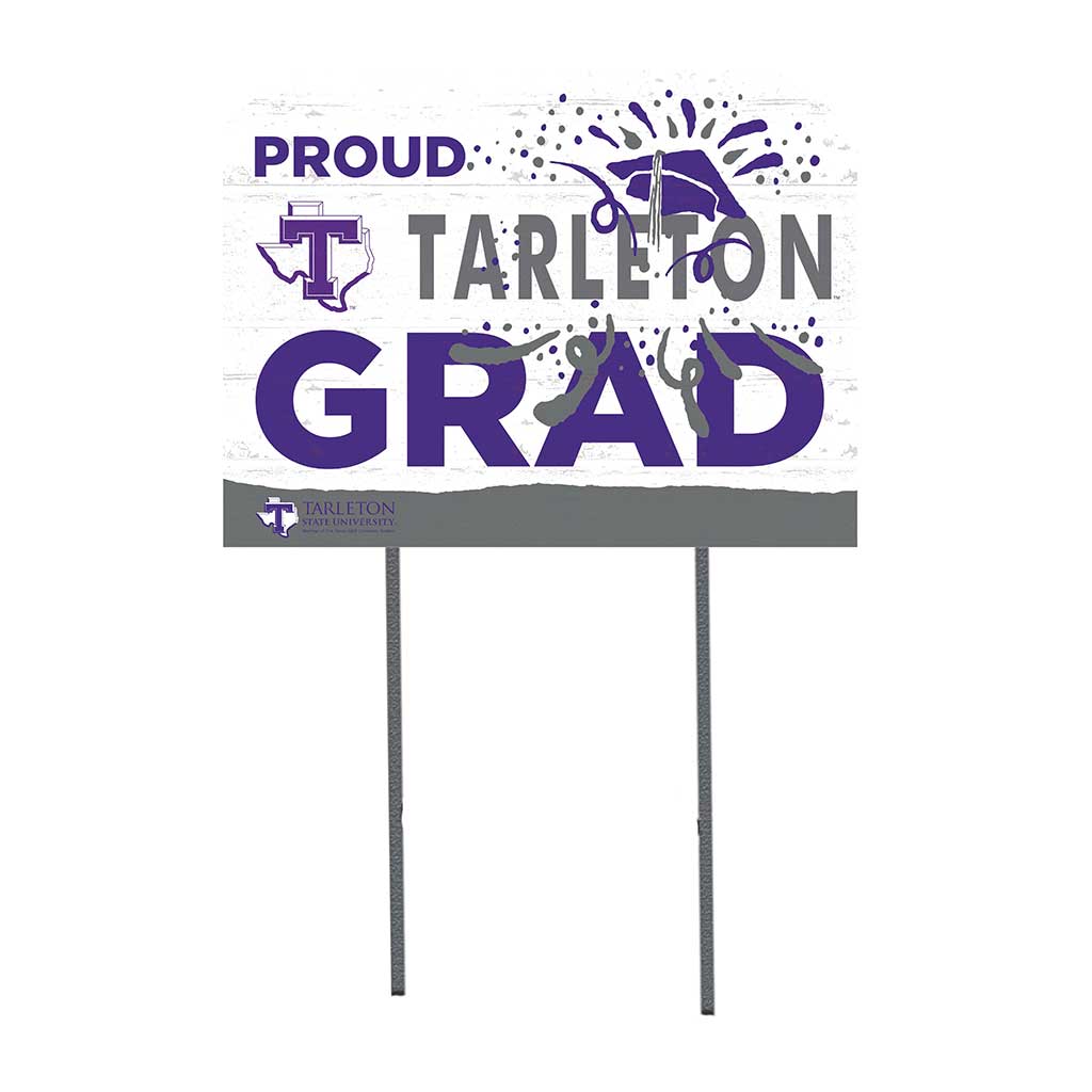 18x24 Lawn Sign Proud Grad With Logo Tarleton State University Texans