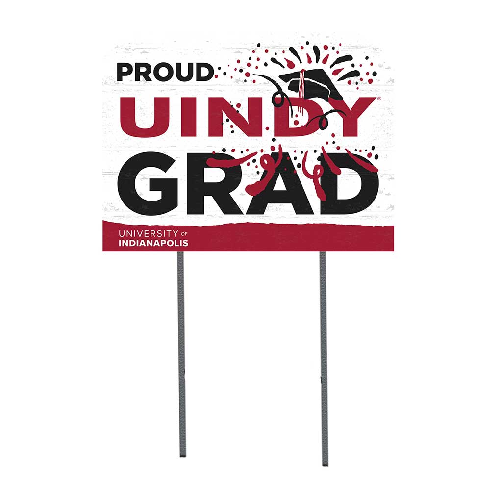 18x24 Lawn Sign Proud Grad With Logo University of Indianapolis Greyhounds