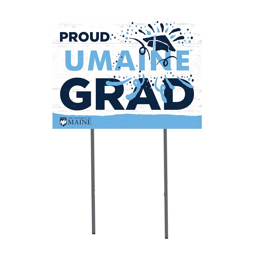 18x24 Lawn Sign Proud Grad With Logo Maine (Orono) Black Bears
