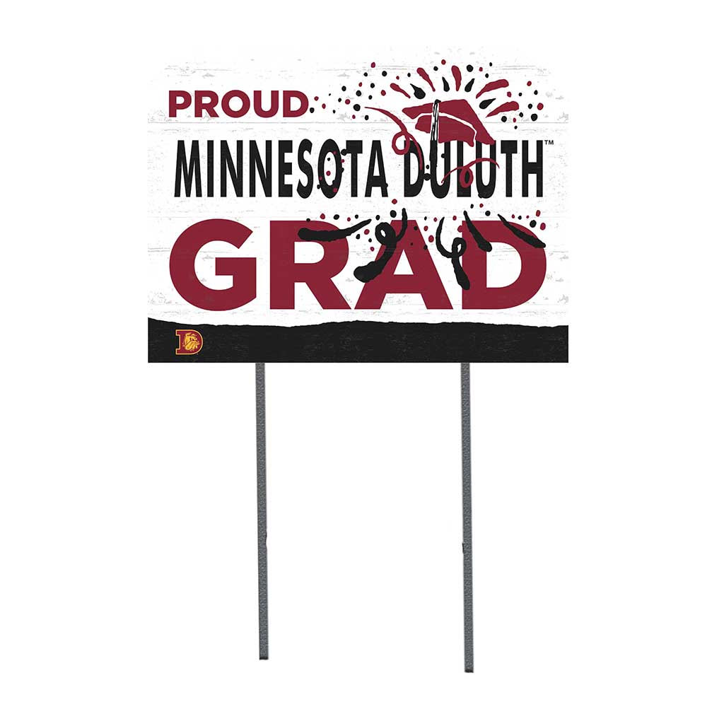 18x24 Lawn Sign Proud Grad With Logo Minnesota (Duluth) Bulldogs
