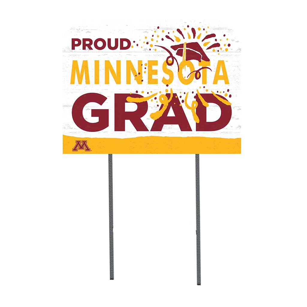 18x24 Lawn Sign Proud Grad With Logo Minnesota Golden Gophers