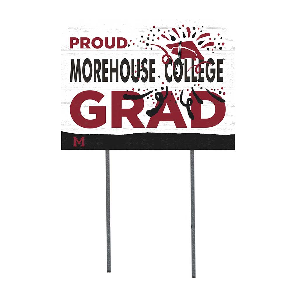 18x24 Lawn Sign Proud Grad With Logo Morehouse College Maroon Tigers