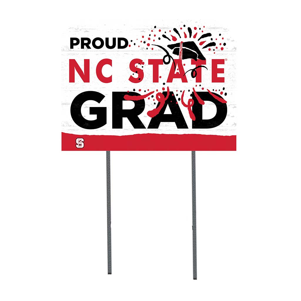 18x24 Lawn Sign Proud Grad With Logo North Carolina State Wolfpack