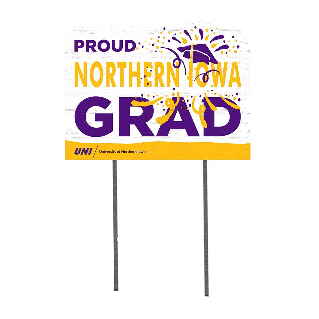 18x24 Lawn Sign Proud Grad With Logo Northern Iowa Panthers