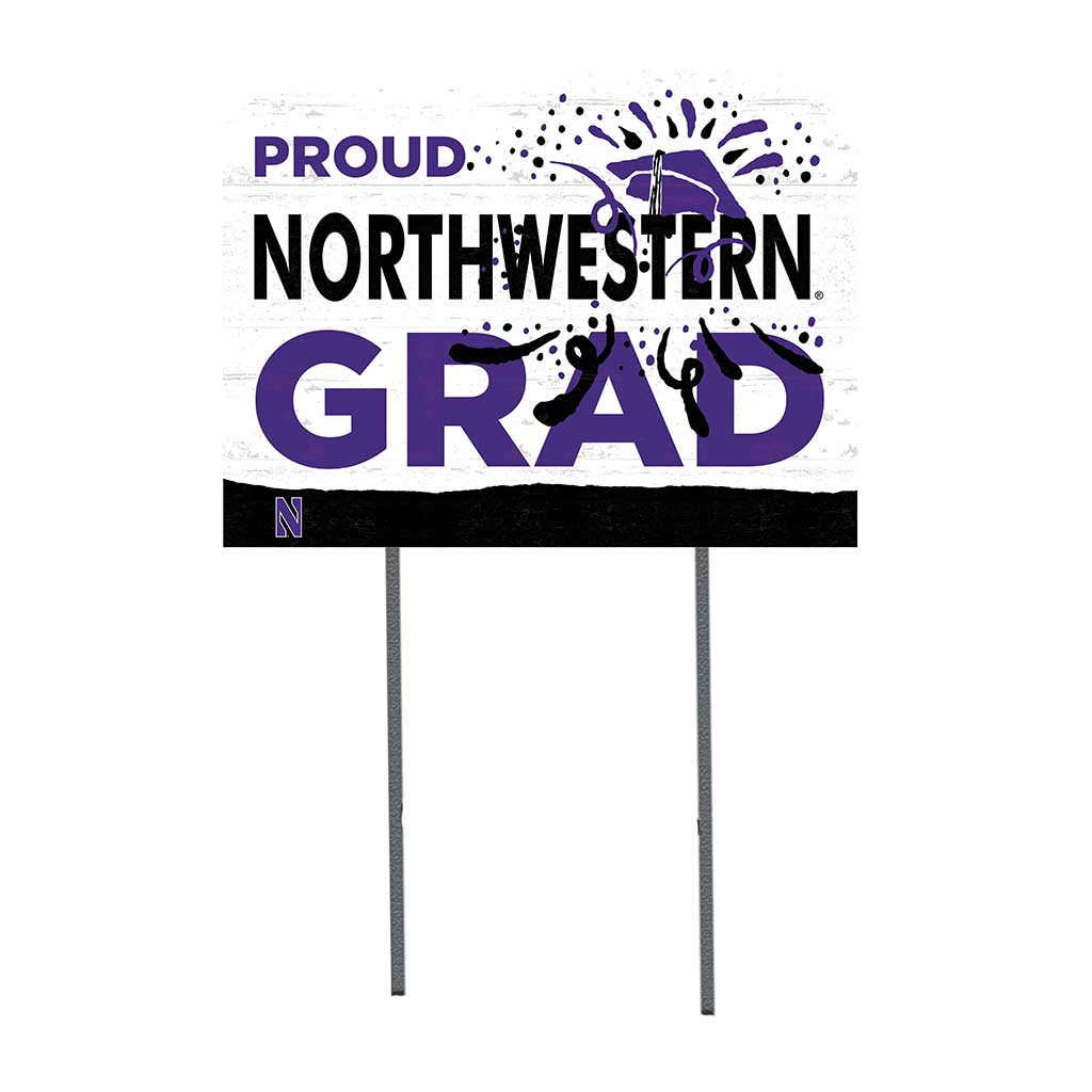 18x24 Lawn Sign Proud Grad With Logo Northwestern Wildcats