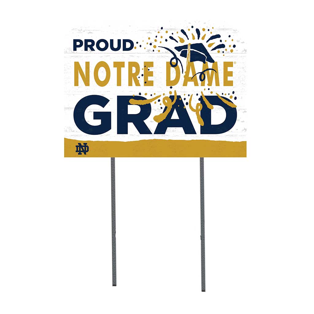18x24 Lawn Sign Proud Grad With Logo Notre Dame Fighting Irish