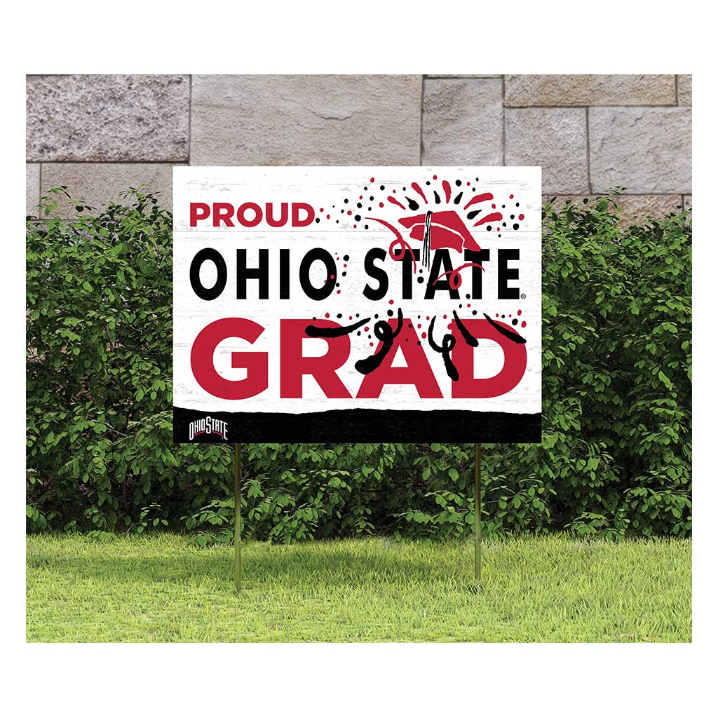 18x24 Lawn Sign Proud Grad With Logo Ohio State Buckeyes