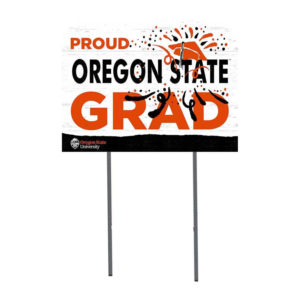 18x24 Lawn Sign Proud Grad With Logo Oregon State Beavers