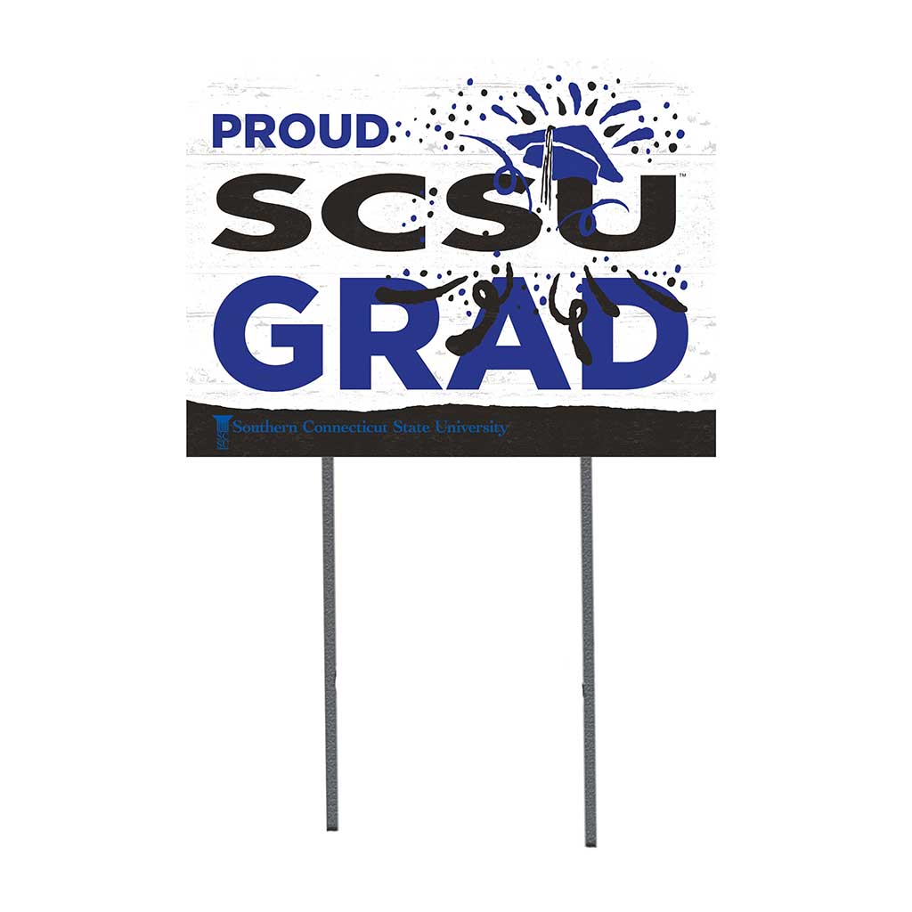 18x24 Lawn Sign Proud Grad With Logo Southern Connecticut State Owls