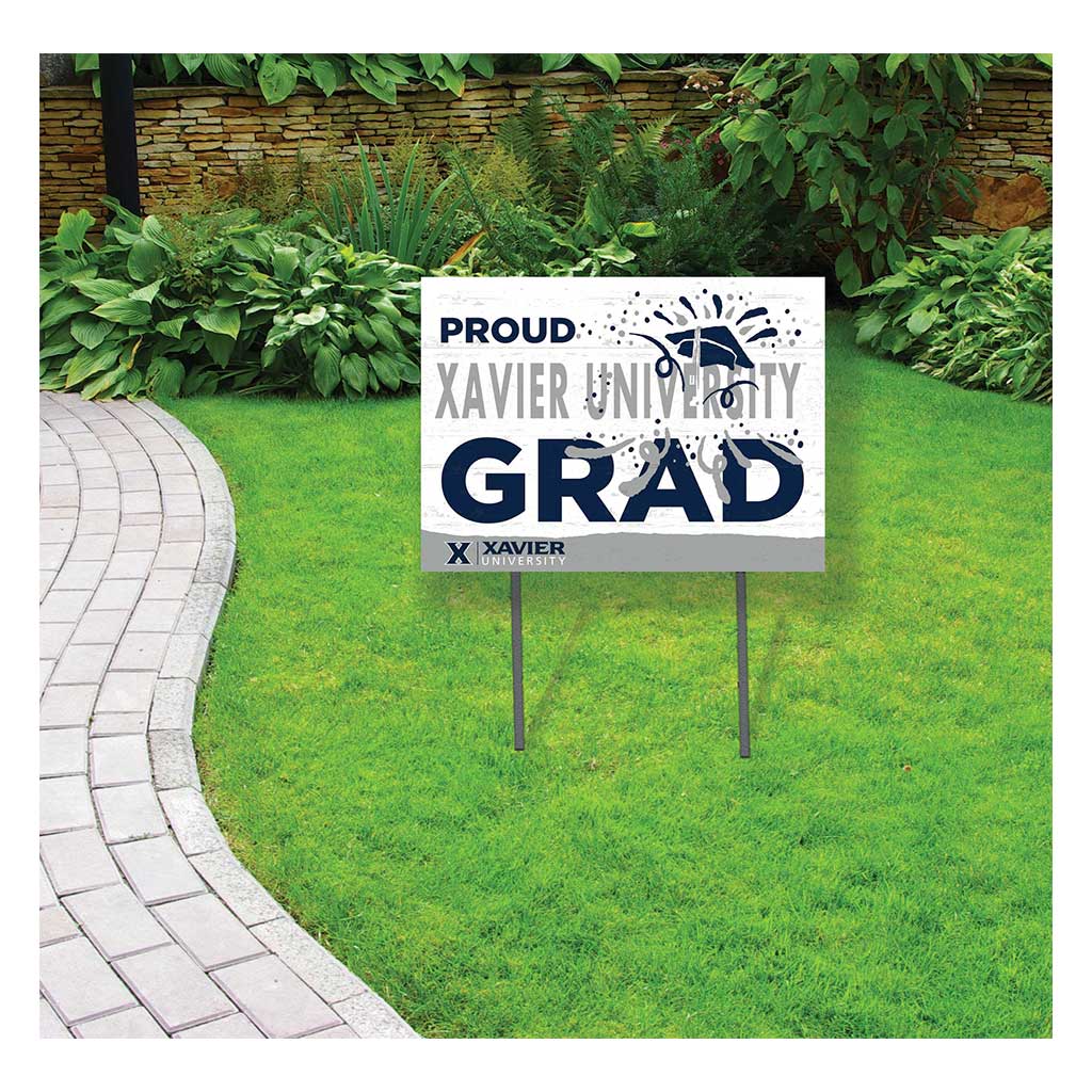 18x24 Lawn Sign Proud Grad With Logo Xavier Ohio Musketeers