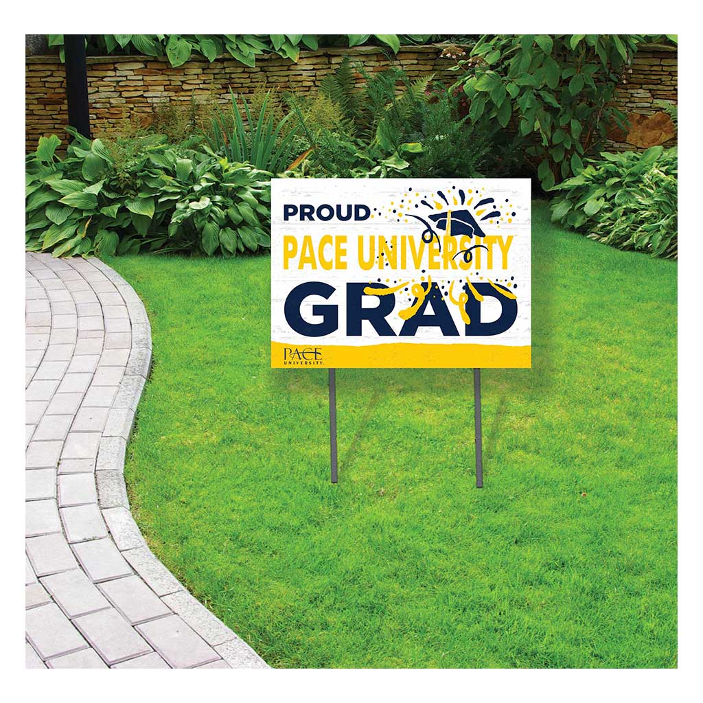 18x24 Lawn Sign Proud Grad With Logo Pace University Setters