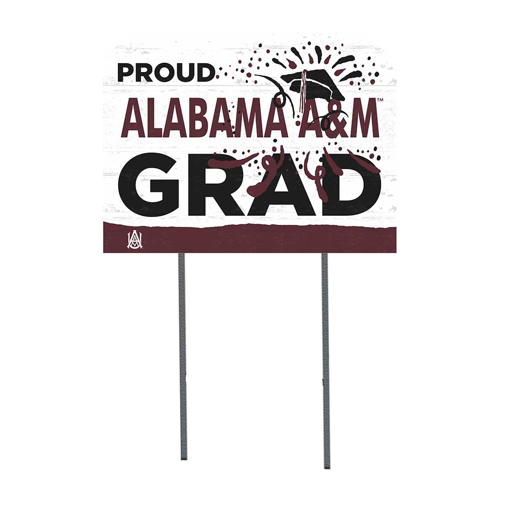 18x24 Lawn Sign Proud Grad With Logo Alabama A&M Bulldogs