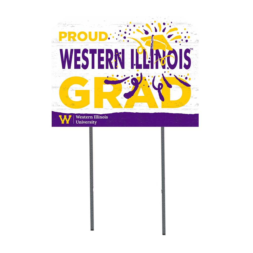 18x24 Lawn Sign Proud Grad With Logo Western Illinois Leathernecks