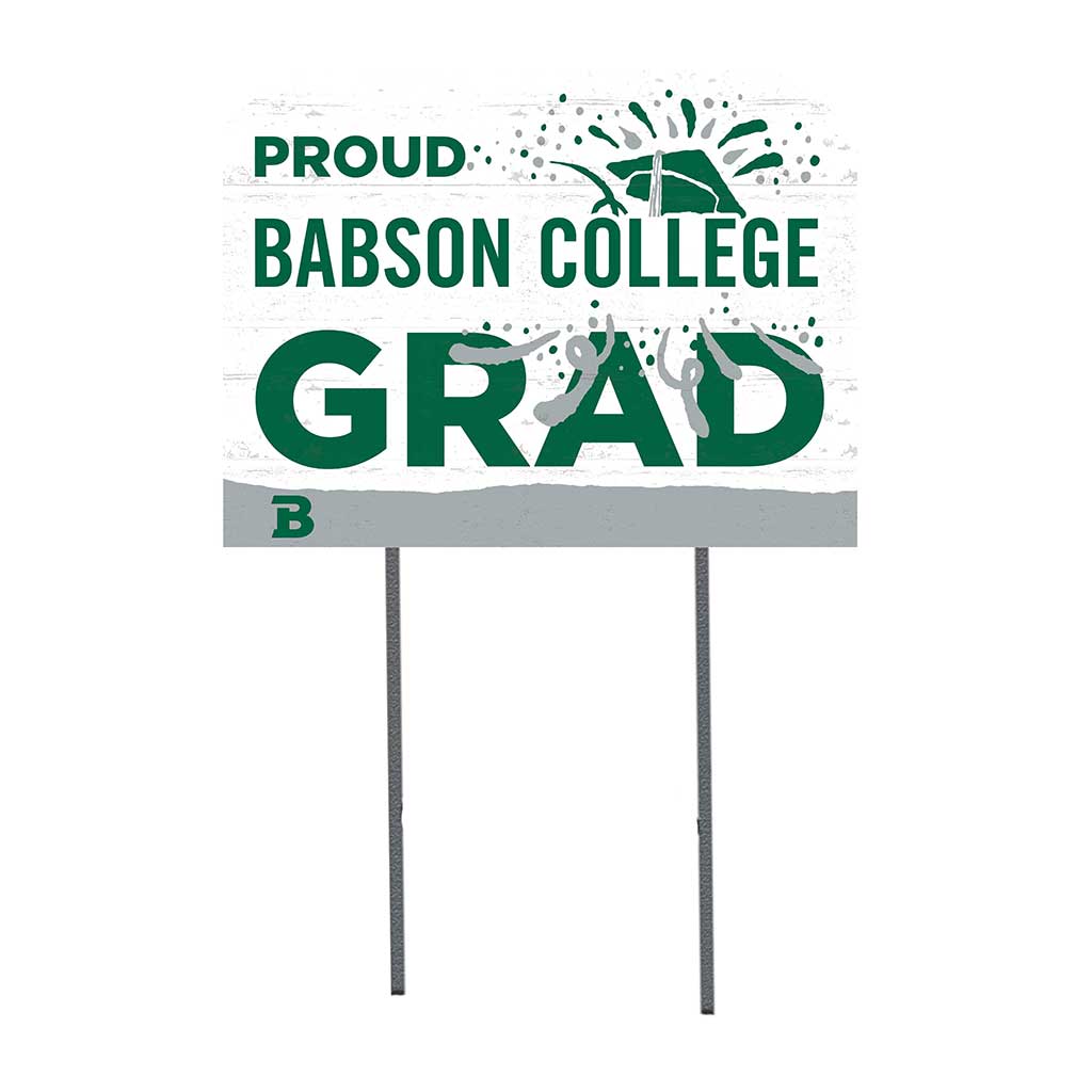 18x24 Lawn Sign Proud Grad With Logo Babson College Beavers