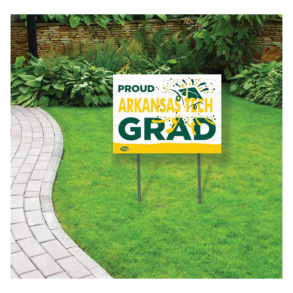 18x24 Lawn Sign Proud Grad With Logo Arkansas Tech WONDER BOYS/GOLDEN SUNS