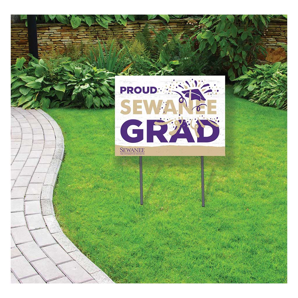 18x24 Lawn Sign Proud Grad With Logo Sewanee The University of the South Tigers