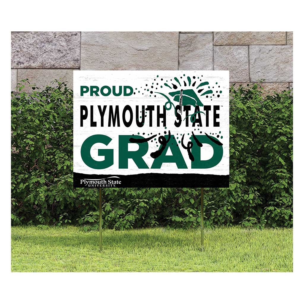 18x24 Lawn Sign Proud Grad With Logo Playmouth State University Panthers