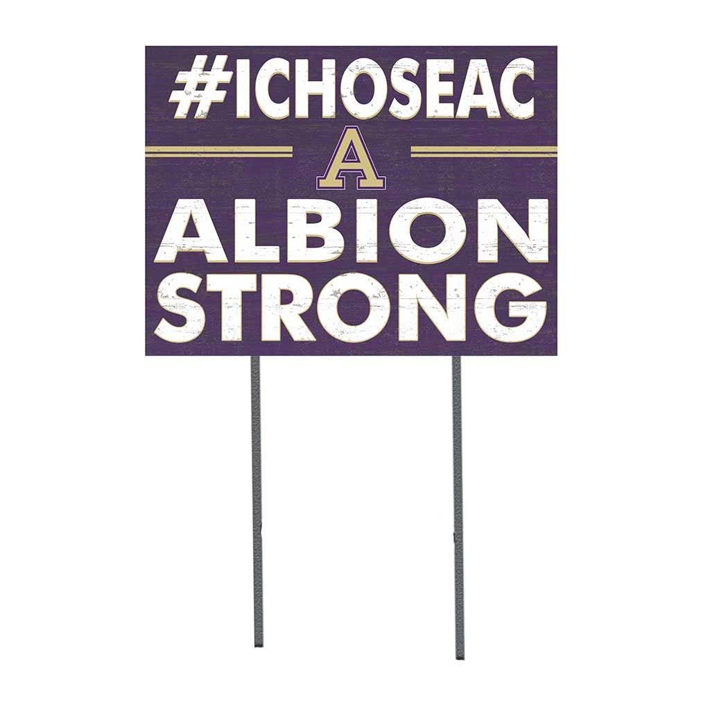 18x24 Lawn Sign I Chose Team Strong Albion College Britons
