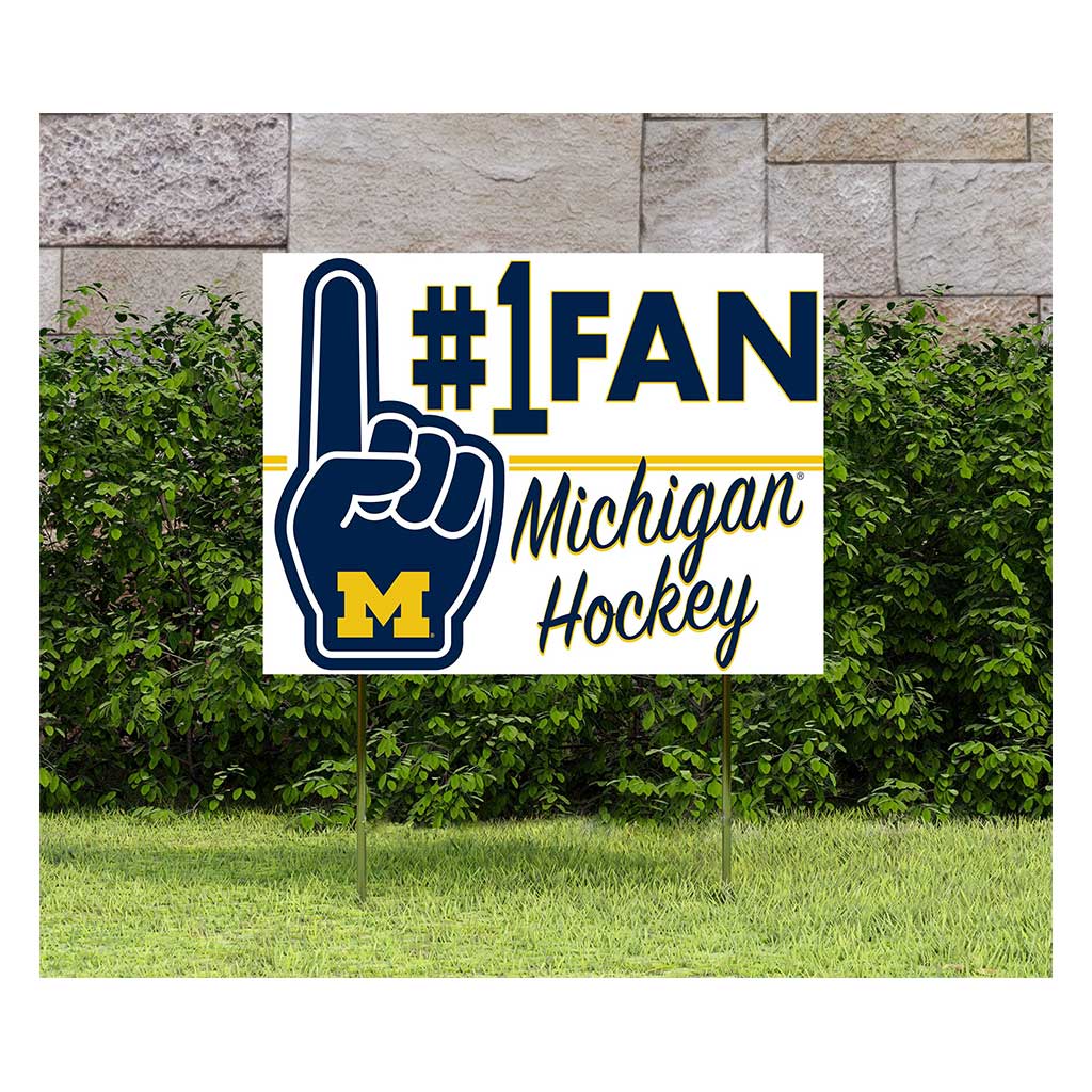 18x24 Lawn Sign #1 Fan Michigan Wolverines - Hockey