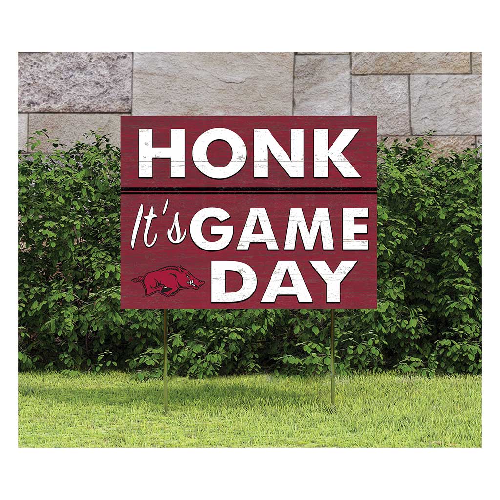 18x24 Lawn Sign Honk Game Day Arkansas Razorbacks