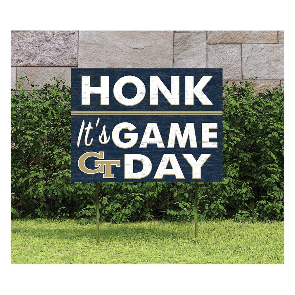18x24 Lawn Sign Honk Game Day Georgia Tech Yellow Jackets