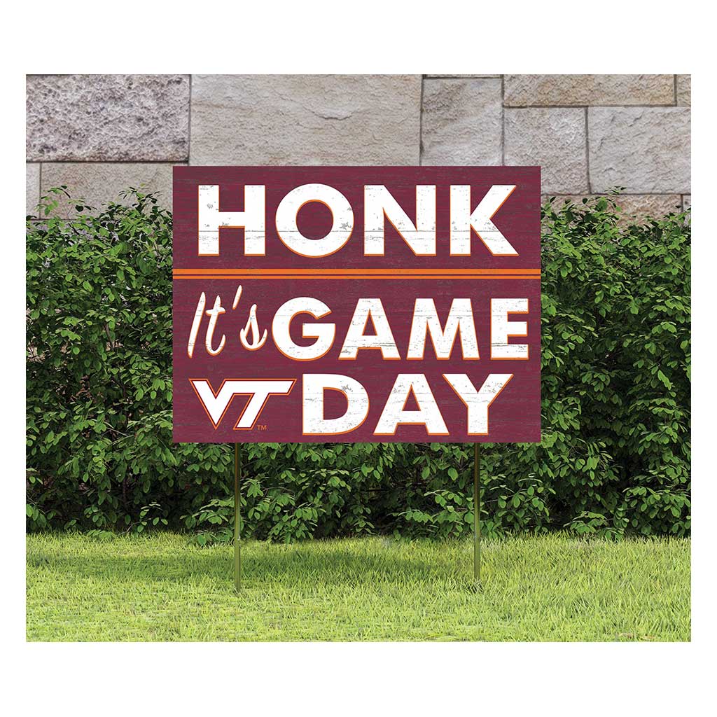 18x24 Lawn Sign Honk Game Day Virginia Tech Hokies