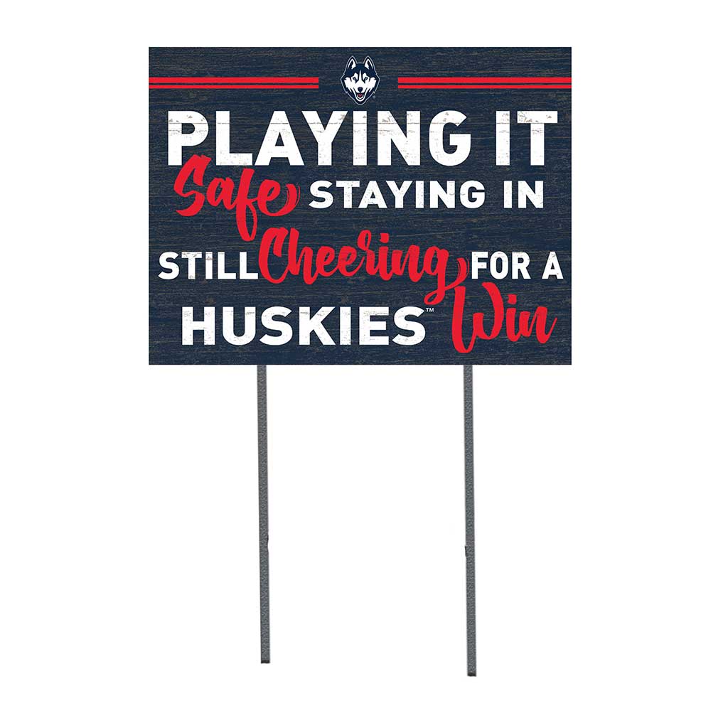 18x24 Lawn Sign Playing Safe at Home Connecticut Huskies