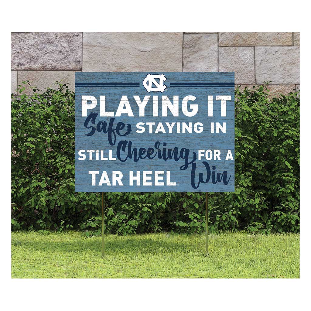 18x24 Lawn Sign Playing Safe at Home North Carolina (Chapel Hill) Tar Heels