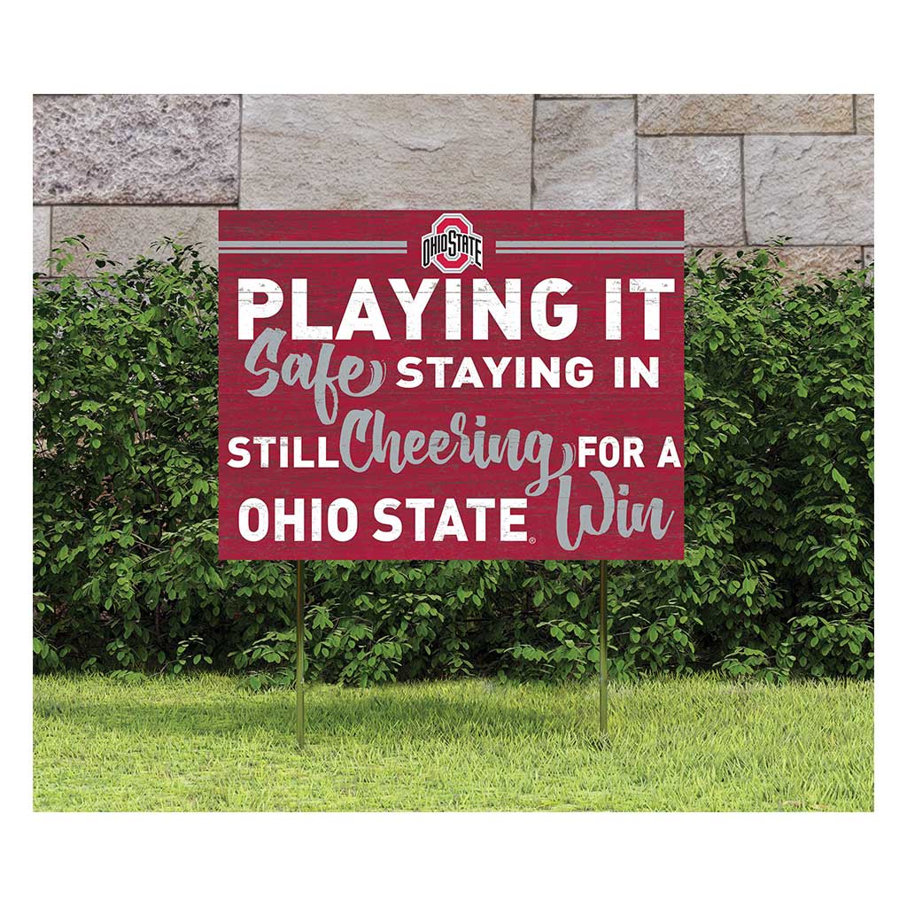 18x24 Lawn Sign Playing Safe at Home Ohio State Buckeyes
